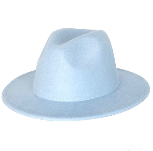 Solid Baby Blue Fedora